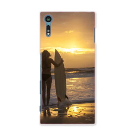 SOV34 Xperia XZ エクスペリア XZ au エーユー スマホ カバー スマホケース ハード pc ケース ハードケース 写真 海 夕日 人物 写真・風景 006520