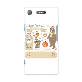 SOV36 XPERIA XZ1 エクスペリア XZ1 sov36 au エーユー スマホ カバー ケース スマホケース スマホカバー PC ハードケース 016401 熊　クリスマス