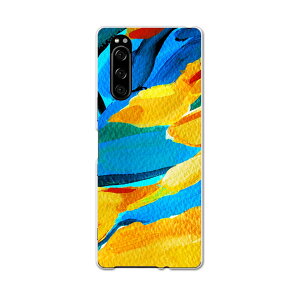 SO-01M Xperia 5 エクスペリア ファイブ so01m docomo ドコモ スマホ カバー 全機種対応 あり ケース スマホケース スマホカバー TPU ソフトケース 012168 黄色 青 絵画