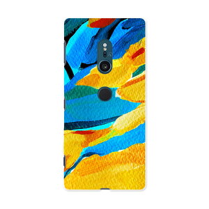 SO-03K Xperia XZ2 エクスペリア エックスゼットツー docomo so03k ドコモ スマホ カバー スマホケース スマホカバー PC ハードケース 012168 黄色 青 絵画