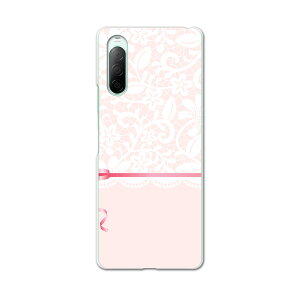 Xperia 10 II SOV43 専用ハードケース sov43 so41a 共通対応 スマホカバー カバー ケース pc ハード ケース 005365 ピンク 白 リボン ガーリー