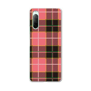 Xperia 10 II SO-41A 専用ハードケース sov43 so41a 共通対応 スマホカバー カバー ケース pc ハード ケース 008298 ピンク チェック 模様