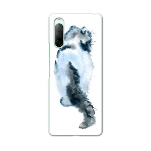 Xperia 10 II SO-41A 専用ハードケース sov43 so41a 共通対応 スマホカバー カバー ケース pc ハード ケース 014787 猫 後ろ姿 動物