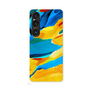 Xperia 1 VI 用 ハードケース SO-51E / SOG13 / A401SO 共通対応 ハード ケース so51e 対応 ケース カバー 012168 黄色 青 絵画