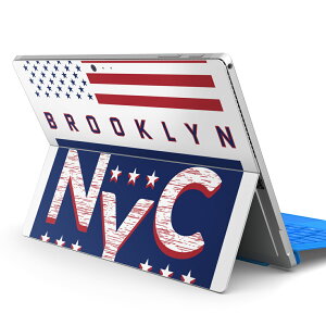 Surface Pro7 (2019) Pro6 Pro2017 pro4 用 スキンシール igsticker サーフェス ノートブック ノートパソコン カバー ケース フィルム ステッカー アクセサリー 保護 010912 ブルックリン 国旗 星