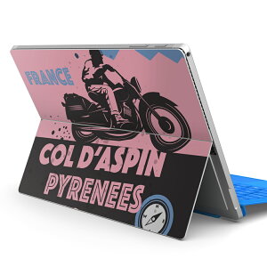 Surface Pro7 (2019) Pro6 Pro2017 pro4 用 スキンシール igsticker サーフェス ノートブック ノートパソコン カバー ケース フィルム ステッカー アクセサリー 保護 011208 乗り物 バイク 青 ピンク