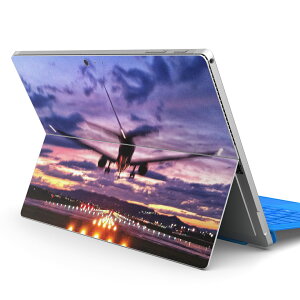 Surface Pro7 (2019) Pro6 Pro2017 pro4 用 スキンシール igsticker サーフェス ノートブック ノートパソコン カバー ケース フィルム ステッカー アクセサリー 保護 011229 飛行機 乗り物 夜景
