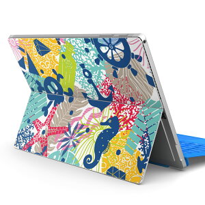 Surface Pro7 (2019) Pro6 Pro2017 pro4 用 スキンシール igsticker サーフェス ノートブック ノートパソコン カバー ケース フィルム ステッカー アクセサリー 保護 012011 スカル いかり マリン