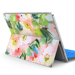 Surface Pro7 (2019) Pro6 Pro2017 pro4 用 スキンシール igsticker サーフェス ノートブック ノートパソコン カバー ケース フィルム ステッカー アクセサリー 保護 012057 花 植物 パステル