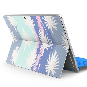 Surface Pro7 (2019) Pro6 Pro2017 pro4 用 スキンシール igsticker サーフェス ノートブック ノートパソコン カバー ケース フィルム ステッカー アクセサリー 保護 012137 パステル 植物 水色