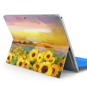 Surface Pro7 (2019) Pro6 Pro2017 pro4 用 スキンシール igsticker サーフェス ノートブック ノートパソコン カバー ケース フィルム ステッカー アクセサリー 保護 012156 ひまわり 絵画 景色