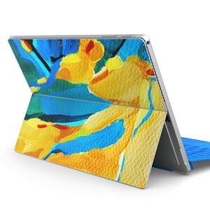 Surface Pro7 (2019) Pro6 Pro2017 pro4 用 スキンシール igsticker サーフェス ノートブック ノートパソコン カバー ケース フィルム ステッカー アクセサリー 保護 012168 黄色 青 絵画