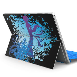 Surface Pro7 (2019) Pro6 Pro2017 pro4 用 スキンシール igsticker サーフェス ノートブック ノートパソコン カバー ケース フィルム ステッカー アクセサリー 保護 012285 女性 イラスト 水色