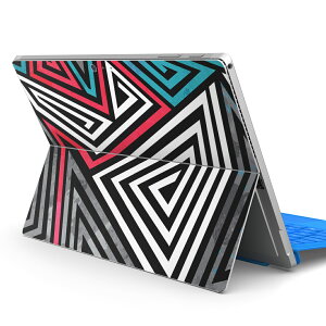 Surface Pro7 (2019) Pro6 Pro2017 pro4 用 スキンシール igsticker サーフェス ノートブック ノートパソコン カバー ケース フィルム ステッカー アクセサリー 保護 012421 白黒 ピンク 三角