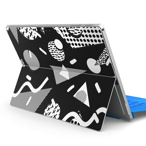 Surface Pro7 (2019) Pro6 Pro2017 pro4 用 スキンシール igsticker サーフェス ノートブック ノートパソコン カバー ケース フィルム ステッカー アクセサリー 保護 012469 モノトーン 丸 三角