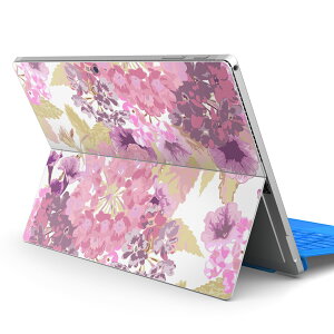 Surface Pro7 (2019) Pro6 Pro2017 pro4 用 スキンシール igsticker サーフェス ノートブック ノートパソコン カバー ケース フィルム ステッカー アクセサリー 保護 012612 花 花柄 ピンク