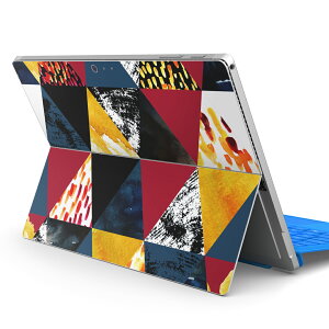 Surface Pro7 (2019) Pro6 Pro2017 pro4 用 スキンシール igsticker サーフェス ノートブック ノートパソコン カバー ケース フィルム ステッカー アクセサリー 保護 012627 三角 カラフル 柄