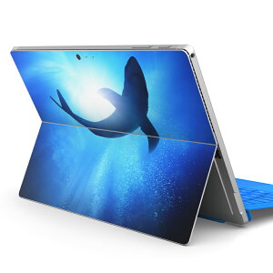 Surface Pro7 (2019) Pro6 Pro2017 pro4 用 スキンシール igsticker サーフェス ノートブック ノートパソコン カバー ケース フィルム ステッカー アクセサリー 保護 012652 魚 くじら 海