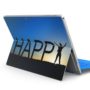 Surface Pro7 (2019) Pro6 Pro2017 pro4 用 スキンシール igsticker サーフェス ノートブック ノートパソコン カバー ケース フィルム ステッカー アクセサリー 保護 012833 happy 英語 シルエット