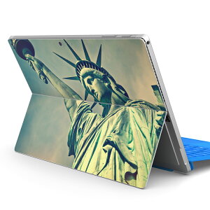 Surface Pro7 (2019) Pro6 Pro2017 pro4 用 スキンシール igsticker サーフェス ノートブック ノートパソコン カバー ケース フィルム ステッカー アクセサリー 保護 012936 自由の女神 写真 ニューヨーク