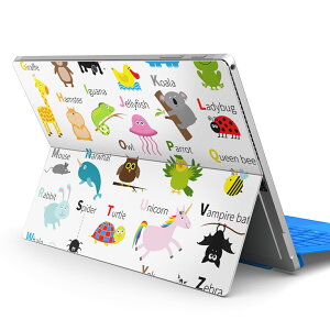 Surface Pro7 (2019) Pro6 Pro2017 pro4 用 スキンシール igsticker サーフェス ノートブック ノートパソコン カバー ケース フィルム ステッカー アクセサリー 保護 012995 英語 動物 かわいい