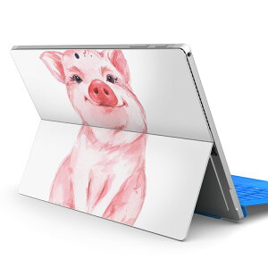 Surface Pro7 (2019) Pro6 Pro2017 pro4 用 スキンシール igsticker サーフェス ノートブック ノートパソコン カバー ケース フィルム ステッカー アクセサリー 保護 013412 豚 動物 イラスト