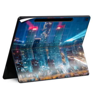 Surface Pro 12 インチ (2025) 用 スキンシール 全面スキンシール フル SurfacePro12 用 背面 底 ステッカー 保護シール 高品質再剥離性シート キャラクター かわいい 023396 女性 顔 人物 033753 建物 夜