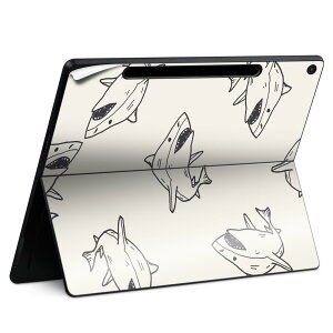 Surface Pro 12 インチ (2025) 用 スキンシール 全面スキンシール フル SurfacePro12 用 背面 底 ステッカー 保護シール 高品質再剥離性シート キャラクター かわいい 023396 女性 顔 人物 010515 サメ