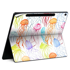 Surface Pro 12 インチ (2025) 用 スキンシール 全面スキンシール フル SurfacePro12 用 背面 底 ステッカー 保護シール 高品質再剥離性シート キャラクター かわいい 023396 女性 顔 人物 013982 クラゲ