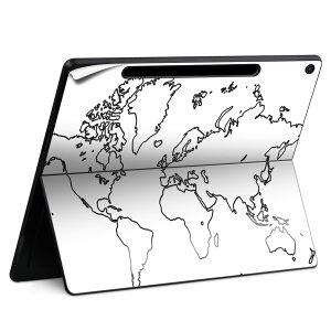 Surface Pro 12 インチ (2025) 用 スキンシール 全面スキンシール フル SurfacePro12 用 背面 底 ステッカー 保護シール 高品質再剥離性シート キャラクター かわいい 023396 女性 顔 人物 016160 地図