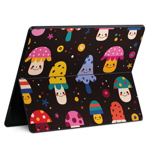 Surface Pro11(2024) / Pro10(for Business) / Pro9(2022) 共通対応 背面 保護 デザイン スキンシール Pro8/ProX 各種対応 008357 カラフル 模様 きのこ 水玉