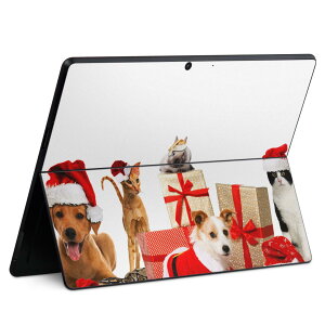 Surface Pro11(2024) / Pro10(for Business) / Pro9(2022) 共通対応 背面 保護 デザイン スキンシール Pro8/ProX 各種対応 009931 クリスマス 動物 犬 猫