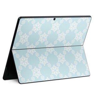 Surface Pro11(2024) / Pro10(for Business) / Pro9(2022) 共通対応 背面 保護 デザイン スキンシール Pro8/ProX 各種対応 012767 雪 結晶 水色