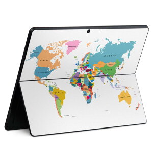 Surface Pro11(2024) / Pro10(for Business) / Pro9(2022) 共通対応 背面 保護 デザイン スキンシール Pro8/ProX 各種対応 015948 世界地図 wordmap