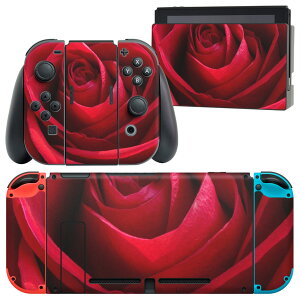 igsticker Nintendo Switch 用 デザインスキンシール 任天堂 ニンテンドー スイッチ 専用 本体ドック Joy-Con Joycon ジョイコン 専用 ゲーム機 カバー アクセサリー フィルム ステッカー 000825 薔薇 花