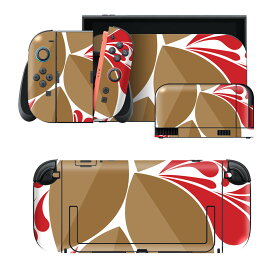 igsticker Nintendo Switch 2 用 スキンシール 本体・ドック・Joy-Con 2 対応 4面セット きせかえ 保護 花　模様　赤 001942