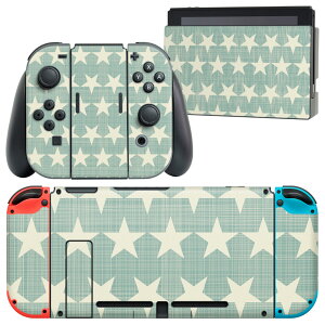 igsticker Nintendo Switch 用 デザインスキンシール 任天堂 ニンテンドー スイッチ 専用 本体ドック Joy-Con Joycon ジョイコン 専用 ゲーム機 カバー アクセサリー フィルム ステッカー 002528 星 模様
