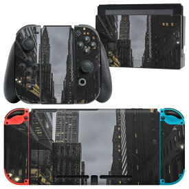 igsticker Nintendo Switch 用 デザインスキンシール 任天堂 ニンテンドー スイッチ 専用 本体ドック Joy-Con Joycon ジョイコン 専用 ゲーム機 カバー アクセサリー フィルム ステッカー 023038 都市　夜景　風景