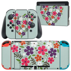 igsticker Nintendo Switch 用 デザインスキンシール 任天堂 ニンテンドー スイッチ 専用 本体ドック Joy-Con Joycon ジョイコン 専用 ゲーム機 カバー アクセサリー フィルム ステッカー 005055 ハート