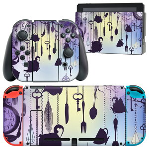 igsticker Nintendo Switch 用 デザインスキンシール 任天堂 ニンテンドー スイッチ 専用 本体ドック Joy-Con Joycon ジョイコン 専用 ゲーム機 カバー アクセサリー フィルム ステッカー 006946 時計 食