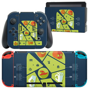 igsticker Nintendo Switch 用 デザインスキンシール 任天堂 ニンテンドー スイッチ 専用 本体ドック Joy-Con Joycon ジョイコン 専用 ゲーム機 カバー アクセサリー フィルム ステッカー 007187 ハロウィ