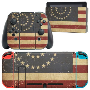 igsticker Nintendo Switch 用 デザインスキンシール 任天堂 ニンテンドー スイッチ 専用 本体ドック Joy-Con Joycon ジョイコン 専用 ゲーム機 カバー アクセサリー フィルム ステッカー 007338 木目 国旗