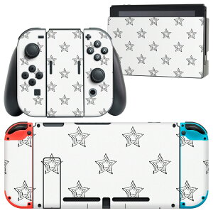 igsticker Nintendo Switch 用 デザインスキンシール 任天堂 ニンテンドー スイッチ 専用 本体ドック Joy-Con Joycon ジョイコン 専用 ゲーム機 カバー アクセサリー フィルム ステッカー 010589 星 シン