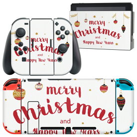 igsticker Nintendo Switch 用 デザインスキンシール 任天堂 ニンテンドー スイッチ 専用 本体ドック Joy-Con Joycon ジョイコン 専用 ゲーム機 カバー アクセサリー フィルム ステッカー 013786 クリスマス　飾り　英語