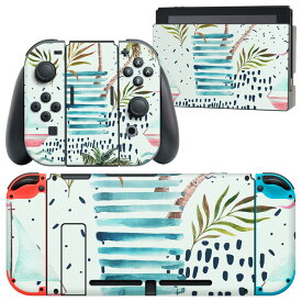 igsticker Nintendo Switch 用 デザインスキンシール 任天堂 ニンテンドー スイッチ 専用 本体ドック Joy-Con Joycon ジョイコン 専用 ゲーム機 カバー アクセサリー フィルム ステッカー 014037 ヨット　海　リーフ