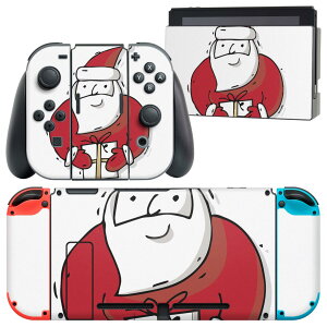 igsticker Nintendo Switch 用 デザインスキンシール 任天堂 ニンテンドー スイッチ 専用 本体ドック Joy-Con Joycon ジョイコン 専用 ゲーム機 カバー アクセサリー フィルム ステッカー 017684 クリスマ