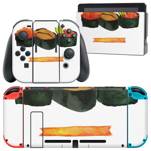 igsticker Nintendo Switch 用 デザインスキンシール 任天堂 ニンテンドー スイッチ 専用 本体ドック Joy-Con Joycon ジョイコン 専用 ゲーム機 カバー アクセサリー フィルム ステッカー 019883 寿司 お寿