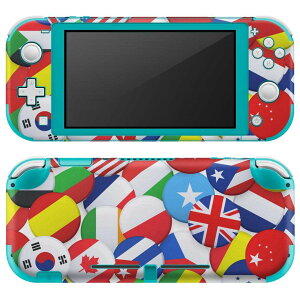 igsticker Nintendo Switch Lite 専用 デザインスキンシール 全面 ニンテンドー スイッチ ライト 専用 ゲーム機 カバー アクセサリー フィルム ステッカー エアフリー 003559 外国 国旗 カラフル