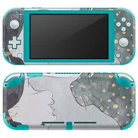 igsticker Nintendo Switch Lite 専用 デザインスキンシール 全面 ニンテンドー スイッチ ライト 専用 ゲーム機 カバー アクセサリー フィルム ステッカー エアフリー 023980 イラスト　ドット　女性　動物