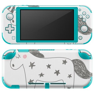 igsticker Nintendo Switch Lite 専用 デザインスキンシール 全面 ニンテンドー スイッチ ライト 専用 ゲーム機 カバー アクセサリー フィルム ステッカー エアフリー 026254 ペガサス ユニコーン 星